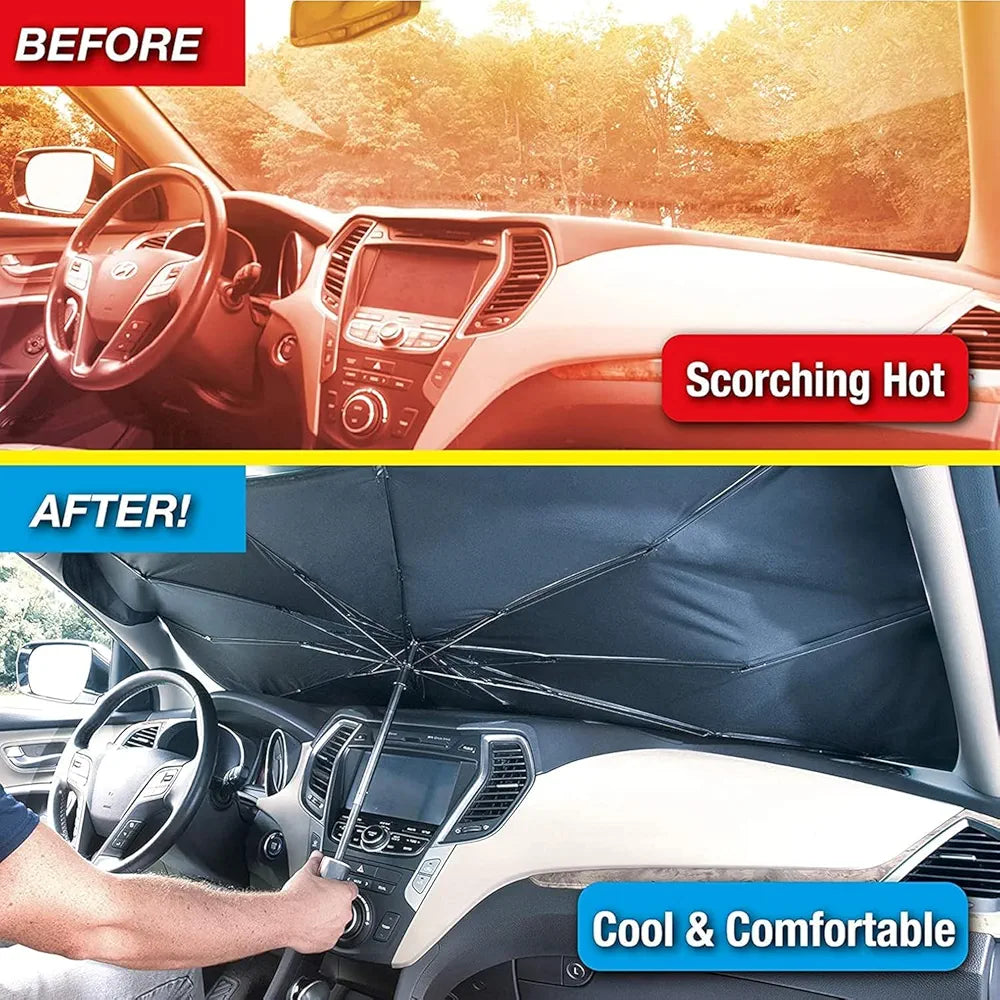 AutoShade Pro - Instant Folding Car Umbrella – Blocks Heat in Seconds!